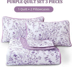WONGS BEDDING Botanical Quilt King Size, 3 Pieces Bedspread Set, Polyester - Image 8