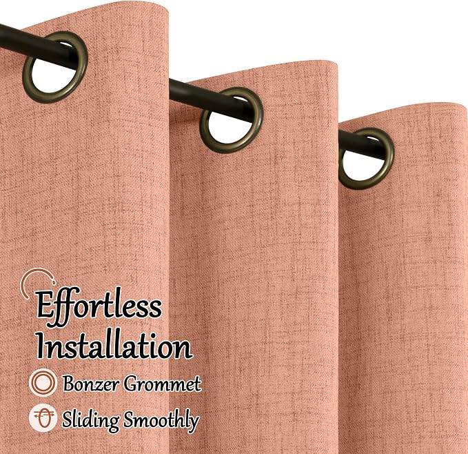 Terracotta Linen Blackout Curtains - Image 5