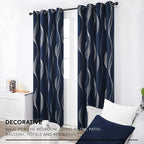 Deconovo Curtains for Living Room, Pattern Blackout Curtains 54 Inches Long | - Image 5