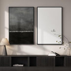 Large Framed Black and White Abstract Wall Art by Cuspin