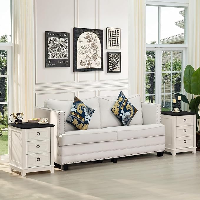 Joaxswe Farmhouse Nightstand Set 2 - Image 2