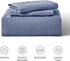 Love's cabin King Size Quilt Set Blue Bedspreads - Image 7