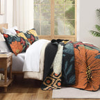 Oversized King Quilt Set Black, 128x120 Floral Super King Bedspread | 3 Pieces - Image 3