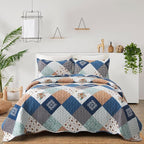 Dinjoy Boho Quilt Set Queen Size, Patchwork Floral Bedspreads, Reversible by DINJOY