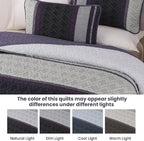Dinjoy Striped Quilts Queen Size, Fall Bedspread Bedding Set - Image 8
