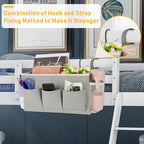 Lilithye Bedside Caddy, Bedside Storage Bag Hanging Organizer - Image 2