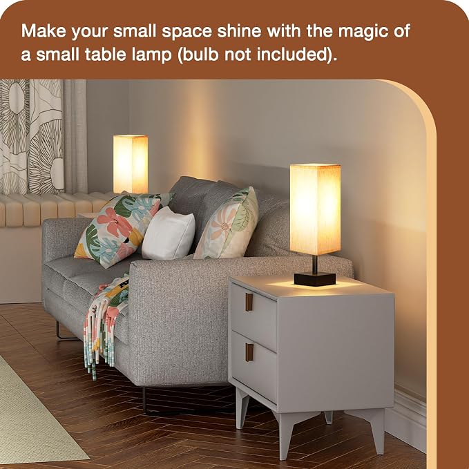 aooshine Beige Bedroom Table Lamp Set - Image 4