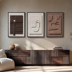 Large 3D Textured Framed Neutral Abstract Wall Art Set, 3 Piece, 20x30 In | - Image 2