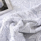 ROOMLIFE Quilt Set King Size 3D Floral Campanula Embroidery Pattern 3-Piece - Image 8