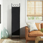 FDW 4-Panel Folding Room Divider | 6ft, Coal Black | Light & Portable | - Image 3