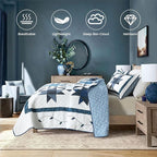 Secgo Handmade Quilted 100% Cotton Queen Comforter Set - Image 3