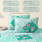 Whale Flotilla Patchwork Quilts Queen Size, Extra Soft Floral Bedspreads | - Image 6