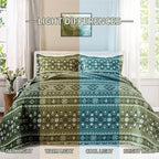 BEDIFANY Quilts King Size, Reversible Lightweight Boho Bedspread | Geometry - Image 5