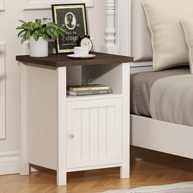 ChooChoo Farmhouse Nightstand, Rustic Vintage End Side Table - Image 4