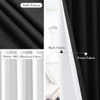 Joywell 100% Blackout Linen Curtains 63 Inches Long - Image 5