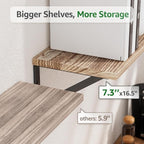 Wall Shelves 7.3" Deep Solid Paulownia Wood | 15mm Thick, Wider & Longer & - Image 3