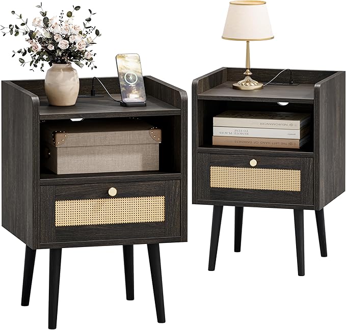MECHYIN Night Stand Set 2, Nightstands Set of 2 by MECHYIN