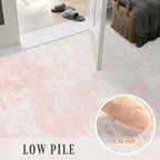2x6 Washable Runner Rug：Modern Abstract Soft Carpet Pink White | - Image 7