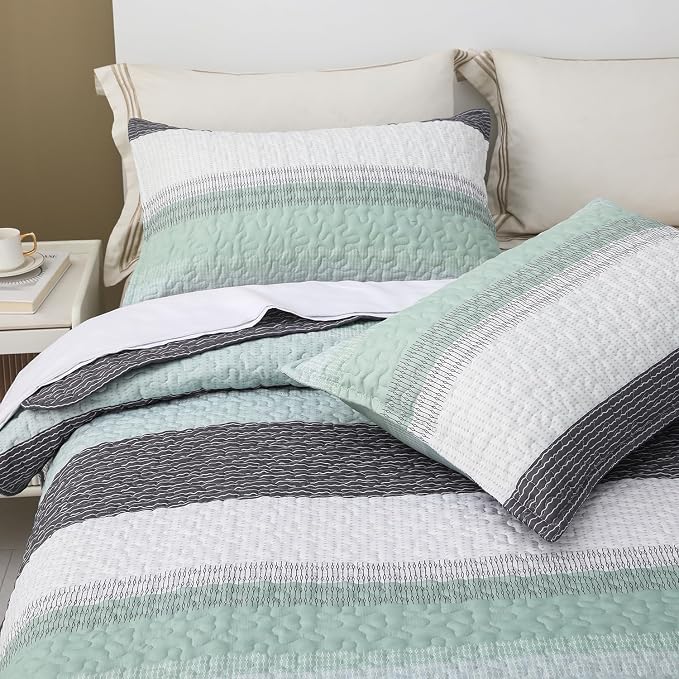 DURLENGEN Quilt Set California King Size 3Pcs, Soft Microfiber Lightweight - Image 6