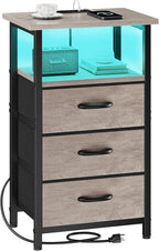 Night Stand with Charging Station, LED Nightstand by Vagusicc
