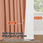 Terracotta Linen Blackout Curtains - Image 8