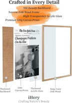 iHery 8x10in Champagne Problems on the Rise Framed Newspaper Art | Natural OAK - Image 5