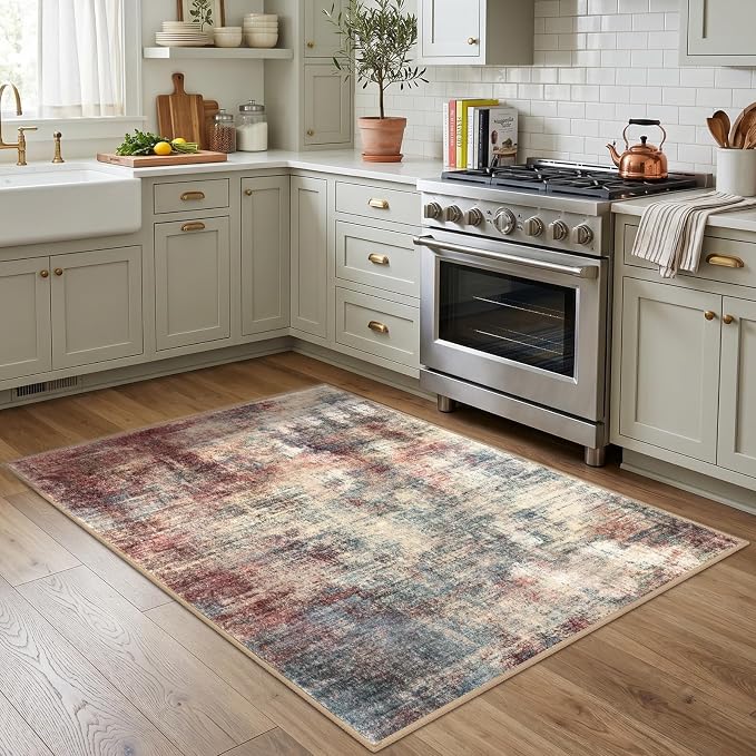 Abstract Area Rug 4x5 Ft Washable Rugs - Image 3