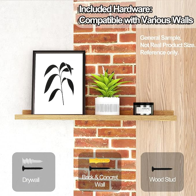Oak Floating Shelves for Wall Decor, 24 in Shelf - Image 5