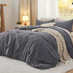 Bedsure King Comforter Set, Dark Grey Soft Prewashed Bedding by Unknown