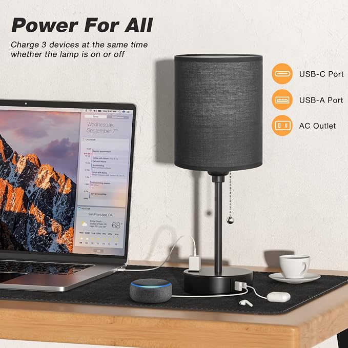 Small Bedside Table Lamp for Bedroom - Image 3
