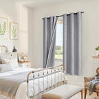 YoungsTex Grey Linen Blackout Curtains - Image 4