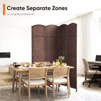Outdoor Privacy Screen 4-Panel Folding Room Divider Space Partition | 67"H 64"W - Image 6