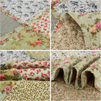 Oversized King Quilt Set Green Floral Patchwork Alaska King Bedspreads Set | - Image 7