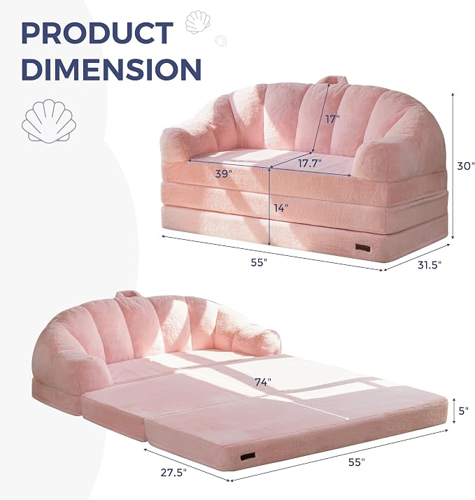MAXYOYO Folding Sofa Bed, 2 in 1 Convertible Sofa to Lounger | Comfy Loveseat - Image 2