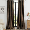 PRIMROSE Brown Velvet Curtains 96 inch Long by PRIMROSE