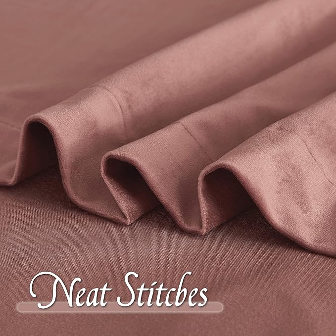 RYB Home Wild Rose Pink Velvet Curtains - Image 4