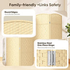 Rattan Room Divider, 4-Panel Folding Privacy Screen 6ft. Extra Wide | Room - Image 6