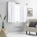 Pure White Kitchen Short Curtain Panels 45 inch Length, 50% Light Blocking - Image 6
