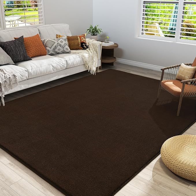 Large Area Rugs for Bedroom Living Room, 6x9 Brown Memory Foam Rug | Thickened - Image 7