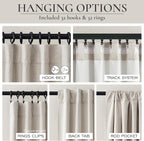 112 Inch Curtains 2 Panel Set Modern Decorative Dark Out Pleated Curtain - Image 3