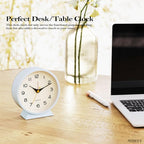 AYRELY® 4.5" Analog Alarm Clock, Small Retro Desk Clock and Table Clock | - Image 3