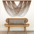 Large Macrame Wall Hanging Brown Die-Dyed 59.00" W x 31.00" L Boho Wall Decor - Image 2