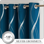 NICETOWN Moroccan Blue Blackout Curtains 84 inch Long - Image 4