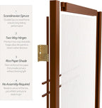 Red Lantern 5 ft. Tall Double Cross Shoji Screen - Image 4