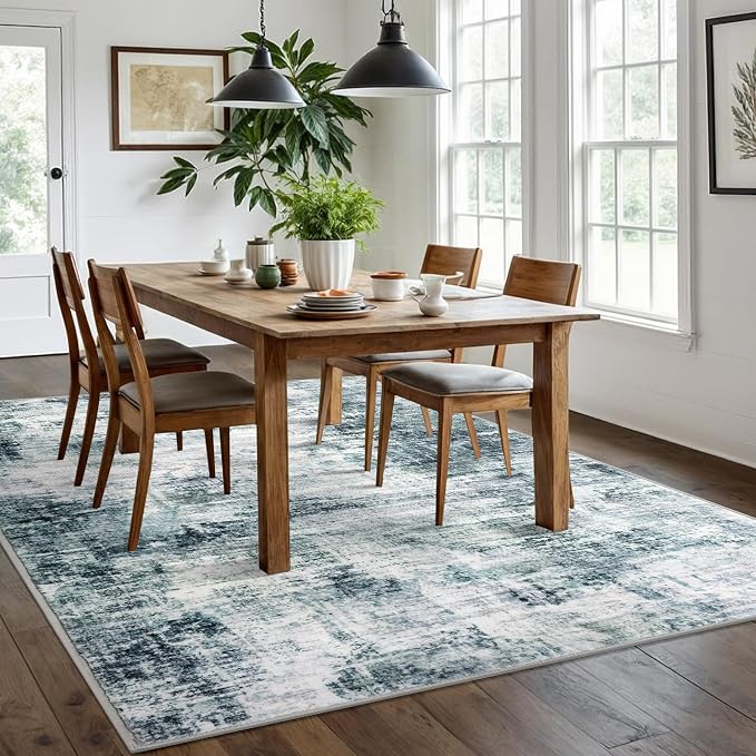 Modern Abstract Area Rugs 6x9 Ft Washable Rugs - Image 2