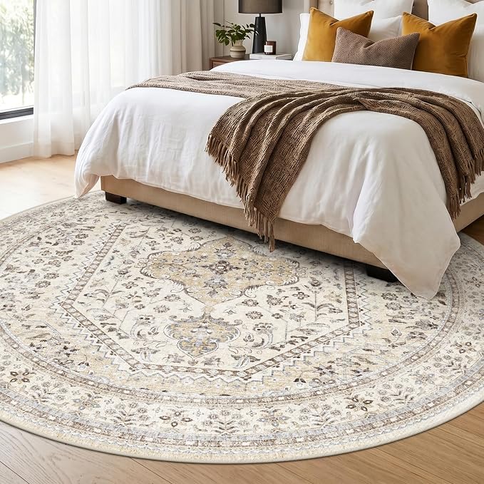 8x8 Round Washable Area Rug - Image 2