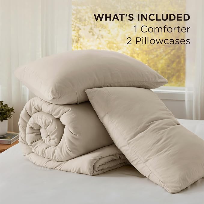Bedsure Queen Comforter Set, Sand Soft Prewashed Bedding - Image 6