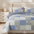SLPR - Sweet Dreams Blue Patchwork Cotton Quilt Set, Twin by SLPR
