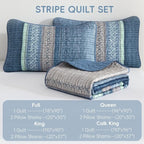 Cottolester Blue Quilt Set Full, Lightweight Microfiber Bedspread Coverlet Set - Image 7