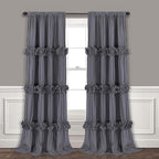 Blackout Window Curtains Gray, Rustic Rod Pocket Drapes by Homechoice+Decor